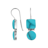 AE-6202-TQ Sterling Silver Earring With Turquoise Shell